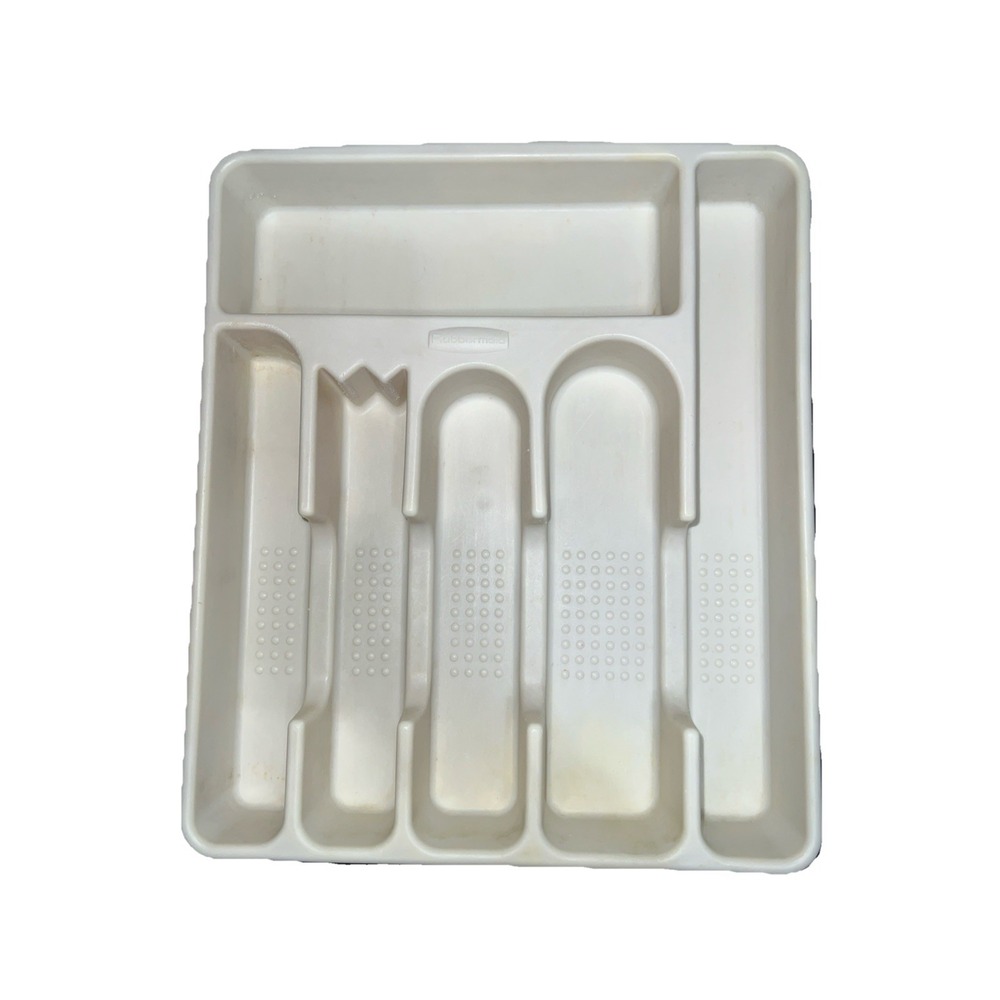 Vintage Rubbermaid 2925 Biege Silverware‎ Tray Drawer Organizer Spoon Fork Knife
